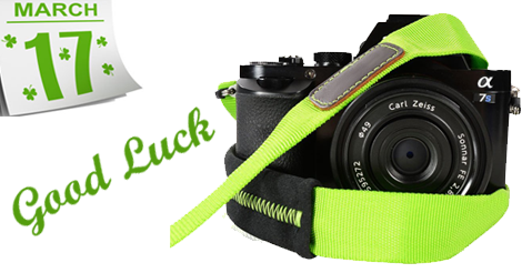 Lucky Green Camera Strap for Saint Patrick's Day Parade