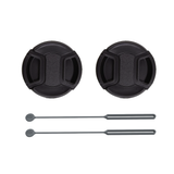 Foto&Tech Lens Cap Cover 2-Pack with Deluxe Keeper, Center Pinch Front Lens Caps