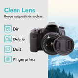 Foto&Tech Lens Cap Cover 2-Pack with Deluxe Keeper, Center Pinch Front Lens Caps