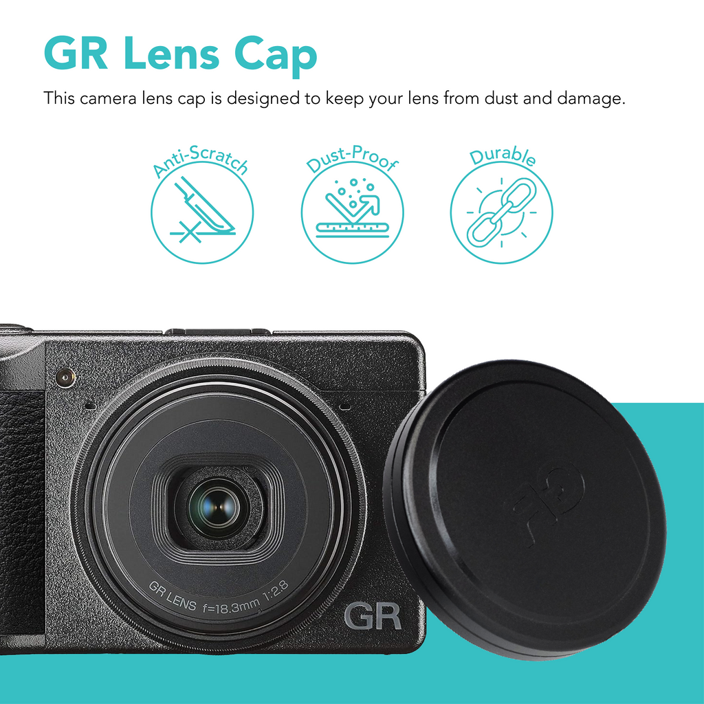 Copriobiettivo In Alluminio Da 58 Mm Per Ricoh GR III, GR IIIx, GR II, GR3, GR2 – Protezione Antiurto E Antipolvere Con Interno In EVA