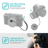 Foto&Tech Silicone Camera Lens Cap Keeper Holder with 3M Adhesive Universal Lens Cap Leash for DSLR, SLR, Mirrorless Cameras Compatible with Canon, Nikon, Sony, Fujifilm, Sigma