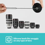 Foto&Tech Silicone Camera Lens Cap Keeper Holder with 3M Adhesive Universal Lens Cap Leash for DSLR, SLR, Mirrorless Cameras Compatible with Canon, Nikon, Sony, Fujifilm, Sigma
