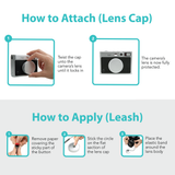 Foto&Tech Aluminum Lens Cap Evo + Silicone Lens Cap Leash 3M