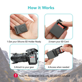 Foto&Tech Silicone SD Memory Card Holder Sleeve, Mini Camera-Shaped SD Card Storage