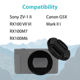 Foto&Tech Black Metal Lens Filter Adapter for Sony and Canon Cameras