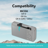 Foto&Tech Metal Hot Shoe Thumb Grip for Ricoh GR IV/IIIx/III Cameras