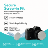Foto&Tech Threaded Aluminum Alloy Silver Metal Front Lens Cover Screw-In Camera Lens Cap