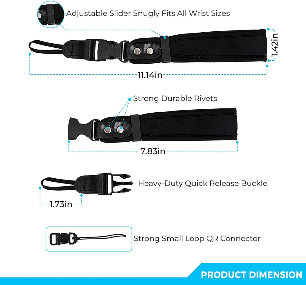 Heavy Duty Neoprene Wrist Strap (Black)