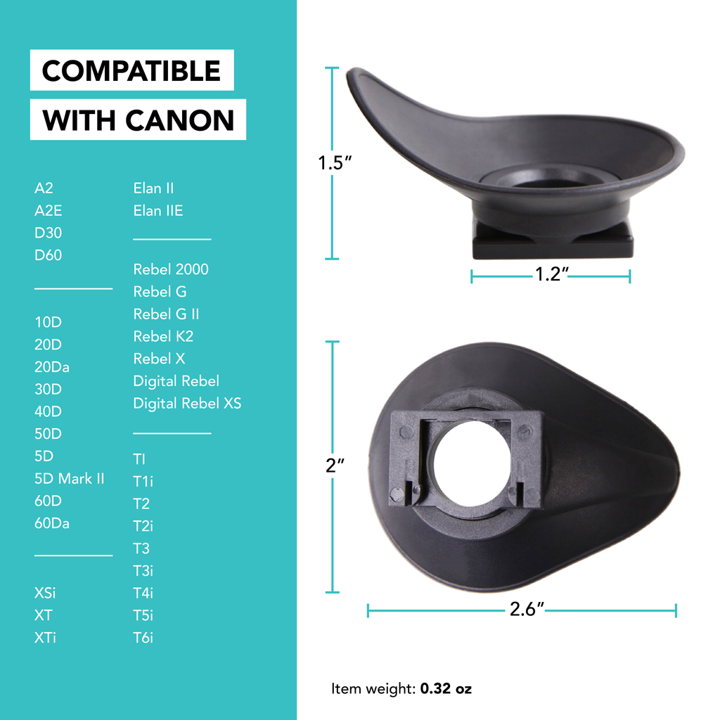 Soft Rubber Oval EF Eyecup for Canon