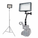 Foto&Tech Dimmable 160 LED Panel Video Light with Magic Arm