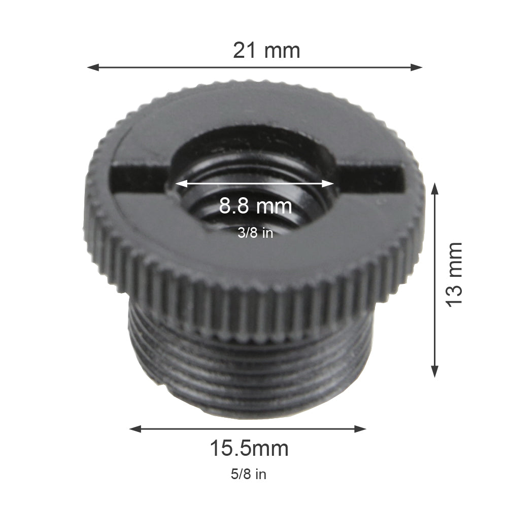 Black Plastic Microphone Screw Adapter