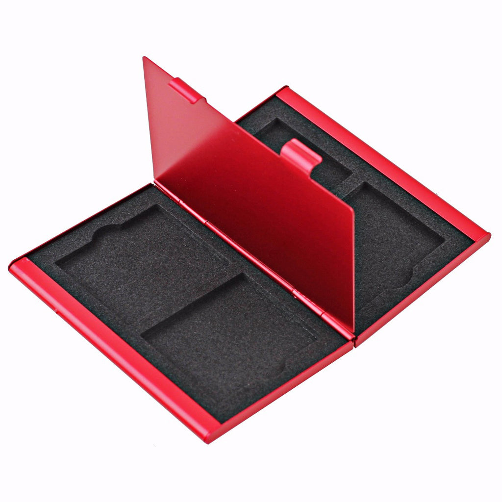 Foto&Tech 4-Slot Aluminum Memory Card Case Red