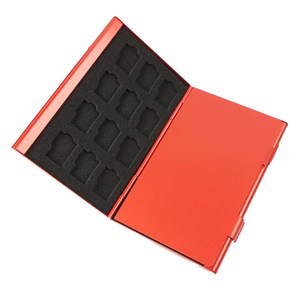 Foto&Tech Red Aluminum 24-Slot Memory Card Case-Kingston