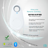 Bluetooth Selfie Remote for iPhone Android Smartphone (White)
