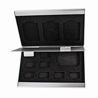 Foto&Tech Silver Memory Card Case 4 Slots-SD Card+8 Slots-Micro SDHC